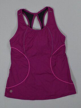 Athleta Energy Tank Top Small Pink Built In Bra Racerback Running Pocket
